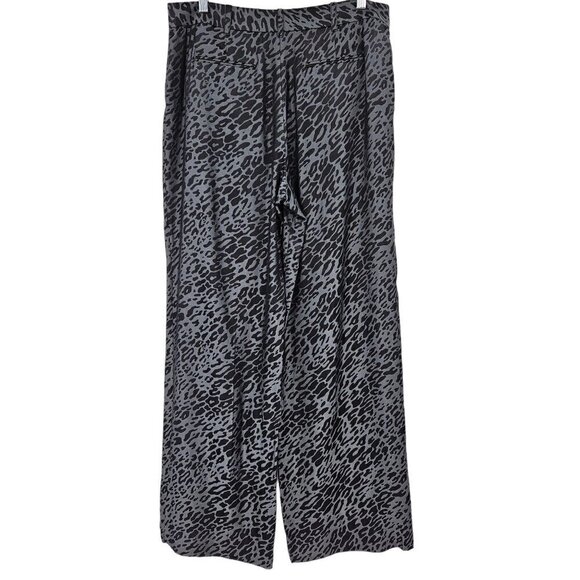 Equipment Animal Print Flare Pants In Black Women's 12 Silk Relaxed Boho Party - Picture 2 of 9